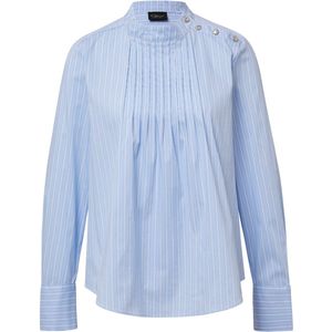 Blouse - Geraffineerd - Met Plooien en Decoratieve Knopen - Gestreept Patroon