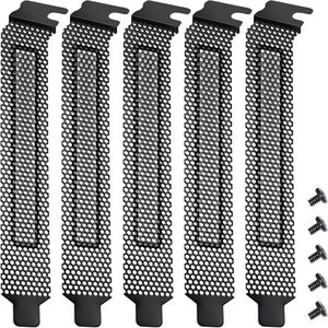 PCI Slotafdekking Hardstalen Stoffilter 5 Stuks - Zwart - Geventileerde Blindplaat voor Computerbehuizing