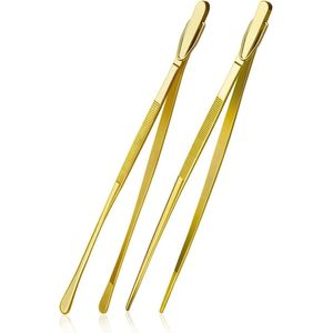 2 Stuks 30 cm Kookpincet - Professionele Roestvrij Stalen Voedselpincet voor Keuken en BBQ