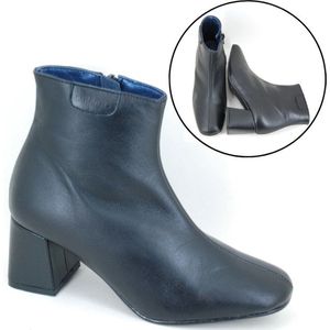 Stravers - Enkellaarzen met Hak Vierkante Neus Maat 44 Grote Maten Korte Laarzen