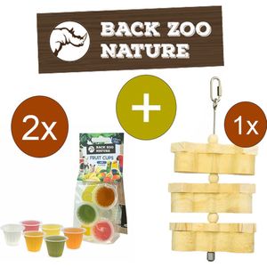Back Zoo Nature Fruitkuipjes Mix 9 - Vogelsnack - Inclusief Foerageerhouder - Foerageren