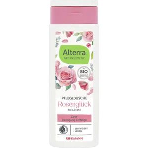 Alterra Naturkosmetik Douchegel Rosenglück | 1x 250ml - Biologische Rozenblaadjes & Korenbloembloesem