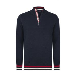 Felix Hardy Trui Met Halve Rits - Sweater - Schipperstrui Met Rits - 100% Katoen Heren Navy - M