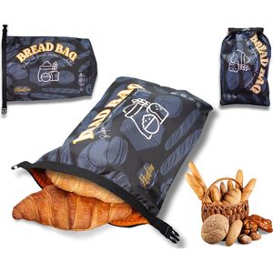 Fitualine Herbruikbare Broodzak - 100% RPET - Broodzakken Voor Zelfgebakken Brood - Luchtdicht - Thuisbakker - Diepvrieszak - Brooddoos