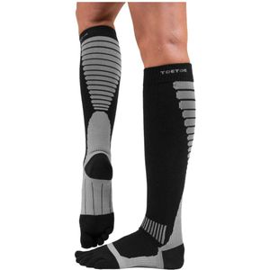 TOETOE Sports Compressie Knie Teensokken - Zwart/Grijs - 36-39