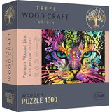 Kleurrijke Kat Puzzel (1000 stukjes) - Trefl Hout