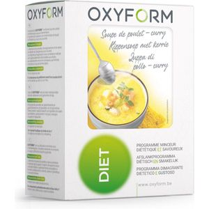 Oxyform diëtetieke Kip Kerrie Soep | Set van 2 voordelige etuis (12 maaltijden) I 92 cal per eiwitsoep I Poederbereiding I Laag in Vet Calorieën Suikers I Verrijkt met vitamines