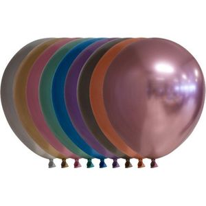 Multi kleuren ballonnen chroom 13cm | 100 stuks
