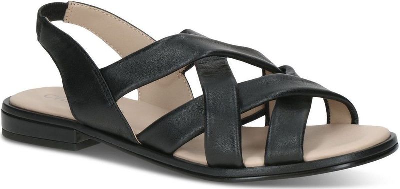 CAPRICE - Dames Sandalen - Leer - Zwart - Ergonomisch Voetbed