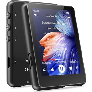 QPFO - MP3 Speler - 32GB - Bluetooth 5.0 - 2.4 Inch Display - Muziekspeler met Radio en Opname
