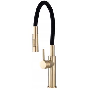 Keukenmengkraan - Geborsteld Goud - Uittrekbare Uitloop - Messing