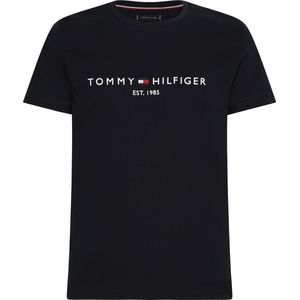 Tommy Hilfiger - Logo T-shirt Donkerblauw - Maat L - Modern-fit
