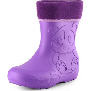 Ladeheid Kinder Regenlaarzen - Thermo Rubberlaarzen Vederlicht - EVA - LA-CA-PandaWinter - Lila - 24/25
