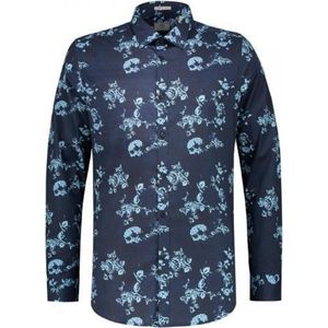 Dstrezzed Overhemd Slim Fit Print Navy (303208 - 649)
