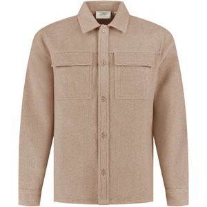 Pure Path - Overhemd - Taupe - Regular Fit - Flannel
