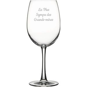Rode wijnglas gegraveerd - 58cl - La Plus Sympa des Grands-mères