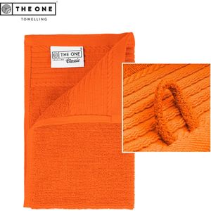 The One Towelling Classic Gastendoek - Kleine handdoek - Hoge vochtopname - 100% Gekamd katoen - 30 x 50 cm- Oranje