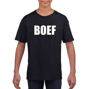 Boef tekst t-shirt zwart kinderen 110/116