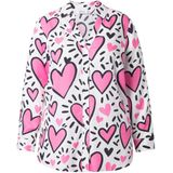 MIAMODA - Dames - Blouse comfort fit hartmotief lange mouw - Sneeuwwit - Maat 42