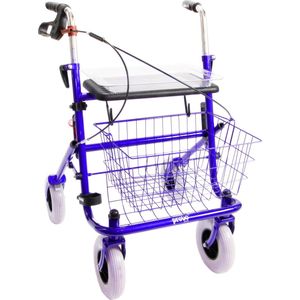 PREMIS - PROVO - STANDAARD ROLLATOR - 2E GENERATIE - EENZIJDIG RECHTS GEREMD - BLAUW