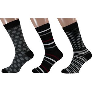 Apollo Bamboe sokken 3-paar -Cirkel - 39/42 - 42 - Zwart