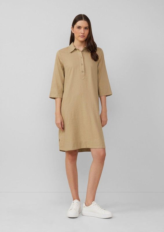 s.Oliver - Korte Overhemdjurk - Linnenblend - Blousejurken