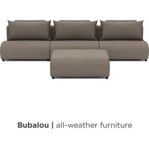 Bubalou Luxury loungeset straight 330 + hocker Charcoal | All-weather | Waterdicht | 365 dagen per jaar buiten