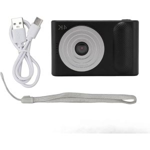 Digitale Camera 4K 48 MP 16x Digitale Zoom Autofocus Compact Pocket Vlog Micro-spiegelreflex Compacte Kleine Camera voor Reisfotografie Vloggen (Zwart)
