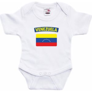 Venezuela baby rompertje met vlag wit jongens en meisjes - Kraamcadeau - Babykleding - Venezuela landen romper 92