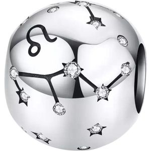 Tracelet - Zilveren bedels Bedel Leeuw | Symbool sterrenbeeld leeuw | 925 Sterling Zilver - Pandora compatible - 925 Zilver Certificaat - Horoscoop