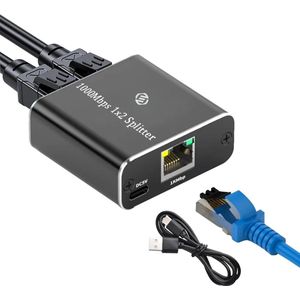 Equivera Ethernet Splitter - 1-naar-2 - Gigabit - 1000 Mbps