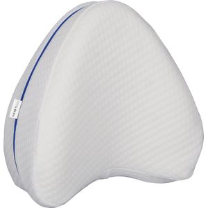 Nexxt Leg Pillow Been- en Kniekussen met Afneembare Hoes – Memory Foam - Voor Zijslapers - Ergonomisch - Voorkomt Pijn in Knie, Heup en Rug - Wit