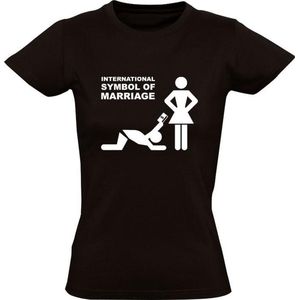 International Symbol Of Marriage |  Dames T-shirt | Zwart | Trouwen | Huwelijk | Internationaal