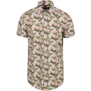 Suitable Short Sleeve Overhemd Print Jungle Groen - Maat M - Heren - Overhemden Casual