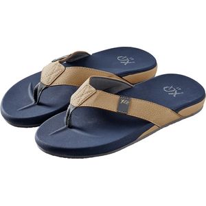 XQ - Teenslipper Heren - Cushioned - Navy/Beige - flip flops heren - Slippers heren