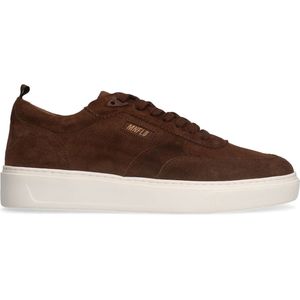 Manfield - Heren - Bruine suède sneakers - Maat 43