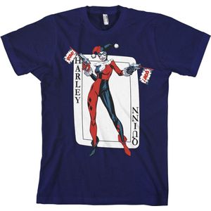 DC Comics Batman Heren Tshirt -XL- Harley Quinn Card Games Blauw