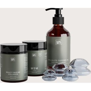 3 Maanden Anti Cellulite Programma – MSM, Collageen, Olie, Cups, 12 Weken Dieetplan + Meditaties van Fajah Lourens – Complete Aanpak – MKBM”