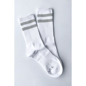 Set van 3 - REVIVE Sportsokken, unisex, kleur wit met grijs, mt 36-40, biologisch katoen