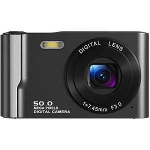 Digitale camera - Autofocus 4K Vlogging-camera voor fotografie met anti-shake, 50MP compacte point-and-shoot digitale camera voor kinderen met 16x zoom, 1 batterij, 32GB kaart (zwart)