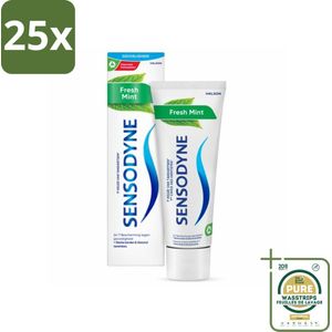 25 x Sensodyne - Tandpasta - Fresh Mint - Frisse Adem - 75 ml - Grootverpakking - Gevoelige Tanden - Tandpasta - Fluoride - Frisse Adem - Tandglazuur