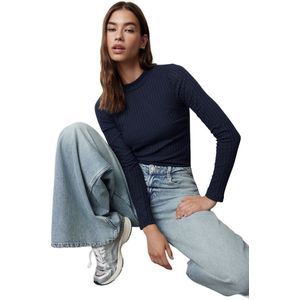 Trendyol Zwarte Staande Kraag Geribbelde Flexibele Getailleerde/Lichaamsgladmakende Gebreide Blouse Tweeaw20Bz0200