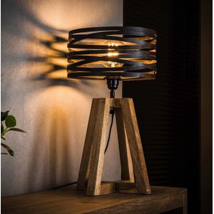 DePauwWonen - Tafellamp Ian - Tafellamp voor Woonkamer - Tafellamp Industrieel - Staande Design lamp - Tafellamp Woonkamer - Metalen Bureaulamp LED - E27 Fitting - 29 x 29 x 50 cm - Grijs - Metaal