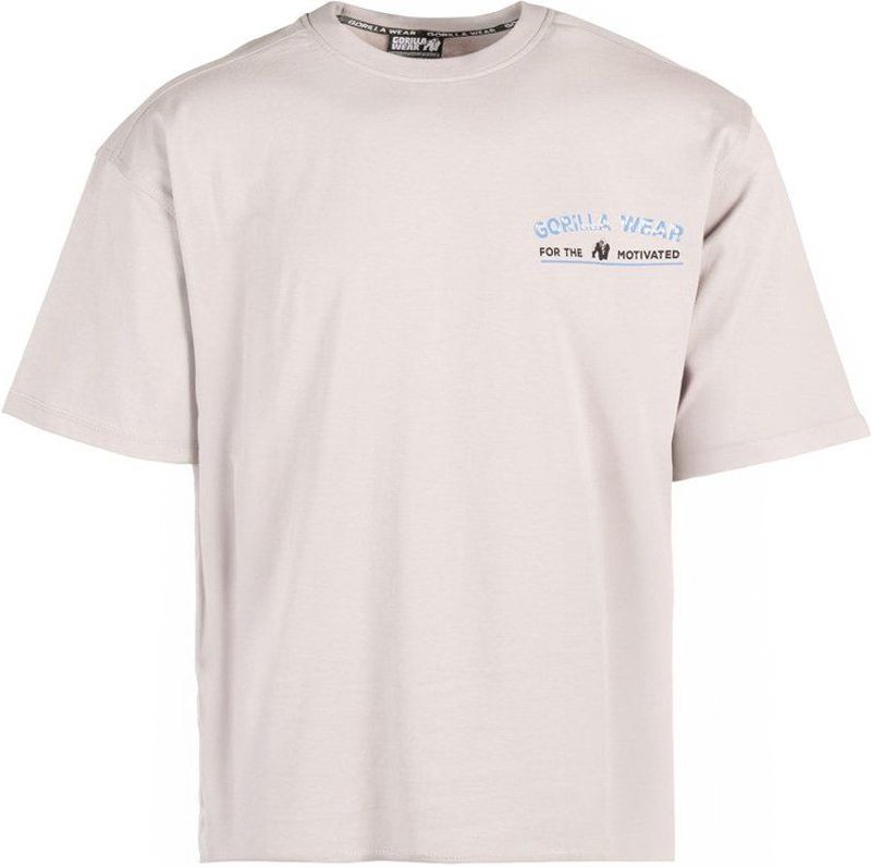 Gorilla Wear - Macon Oversized T-shirt - Lichtgrijs - Heren - 100% Biologisch Katoen