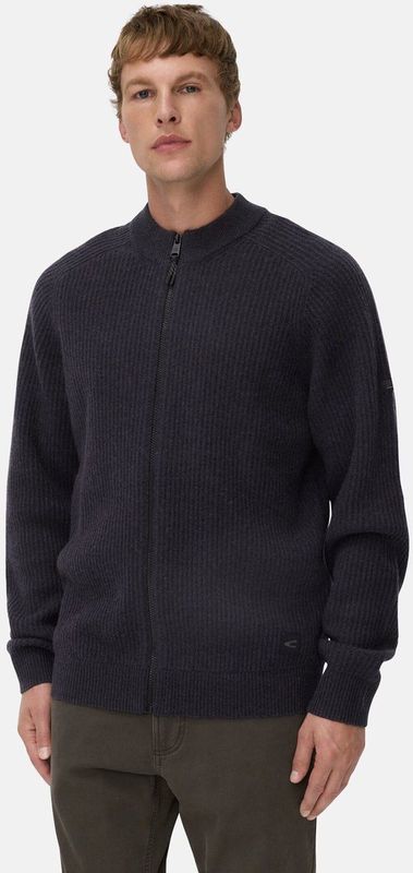 camel active - Wollen Kardigan - Marineblauw