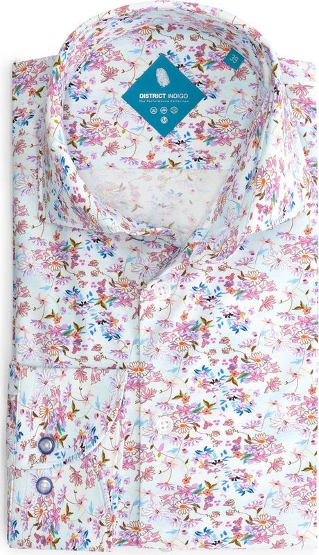 District Indigo Performance Overhemd Print Pink (7.31.025.730 - 388)