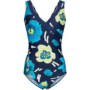 Dames Badpak Pastunette - Bloom - Corrigerend - Blauw - Maat 38