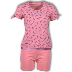 Woody pyjama meisjes - zebra - roze - 191-1-ype-z/940 - maat 128