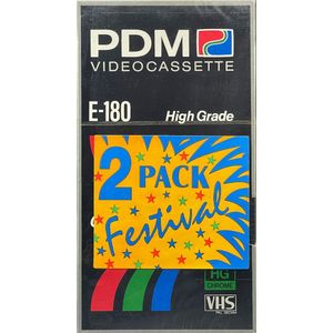 PDM VHS Videobanden Set van 2 – E-180 High Grade Chrome – Made in Nederland – 3 Uur Opname per Band – Gesealed