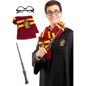 FUNIDELIA Kit accessoires van Harry Potter voor mannen - Bruin